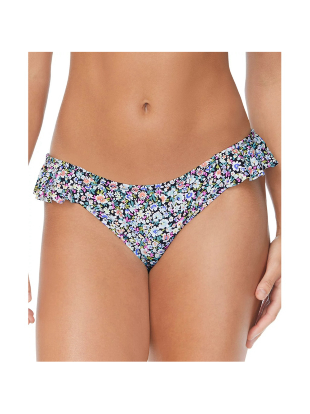 Raisins Size Small Multicolor Floral-Print Ruffled Bikini Bottoms NWT